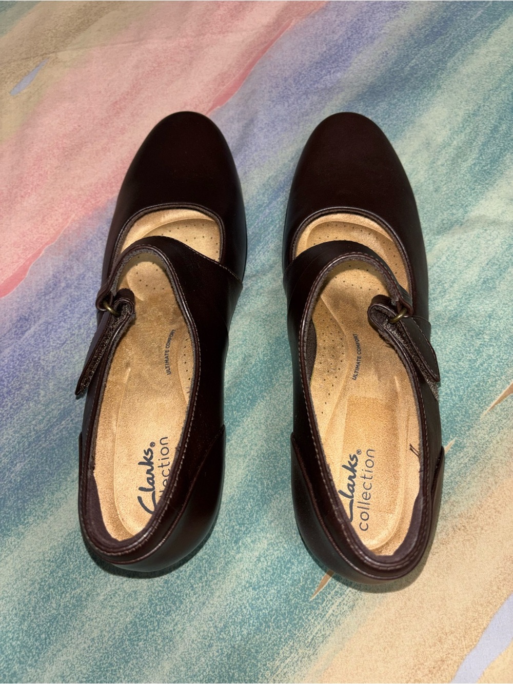 Clarks Collection Women's 10 Emslie Lulin Mary Jane Pumps Heels Brown Leather - Picture 7 of 10